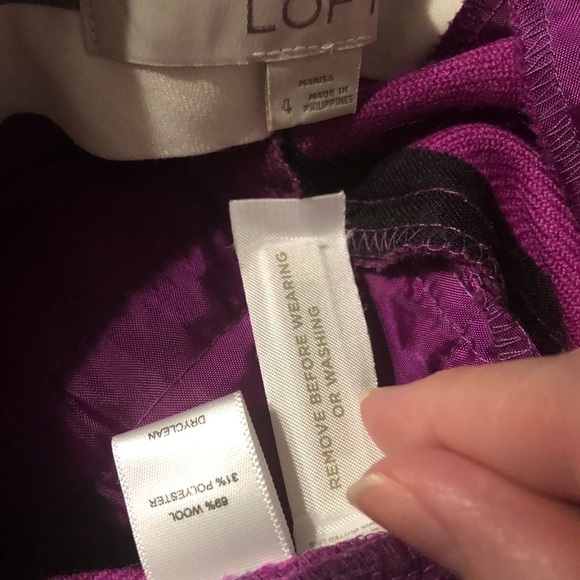 NWOT LOFT Marisa Wool Blend Cuffed Ankle Pants Trousers Office Work Wear New - Picture 12 of 16